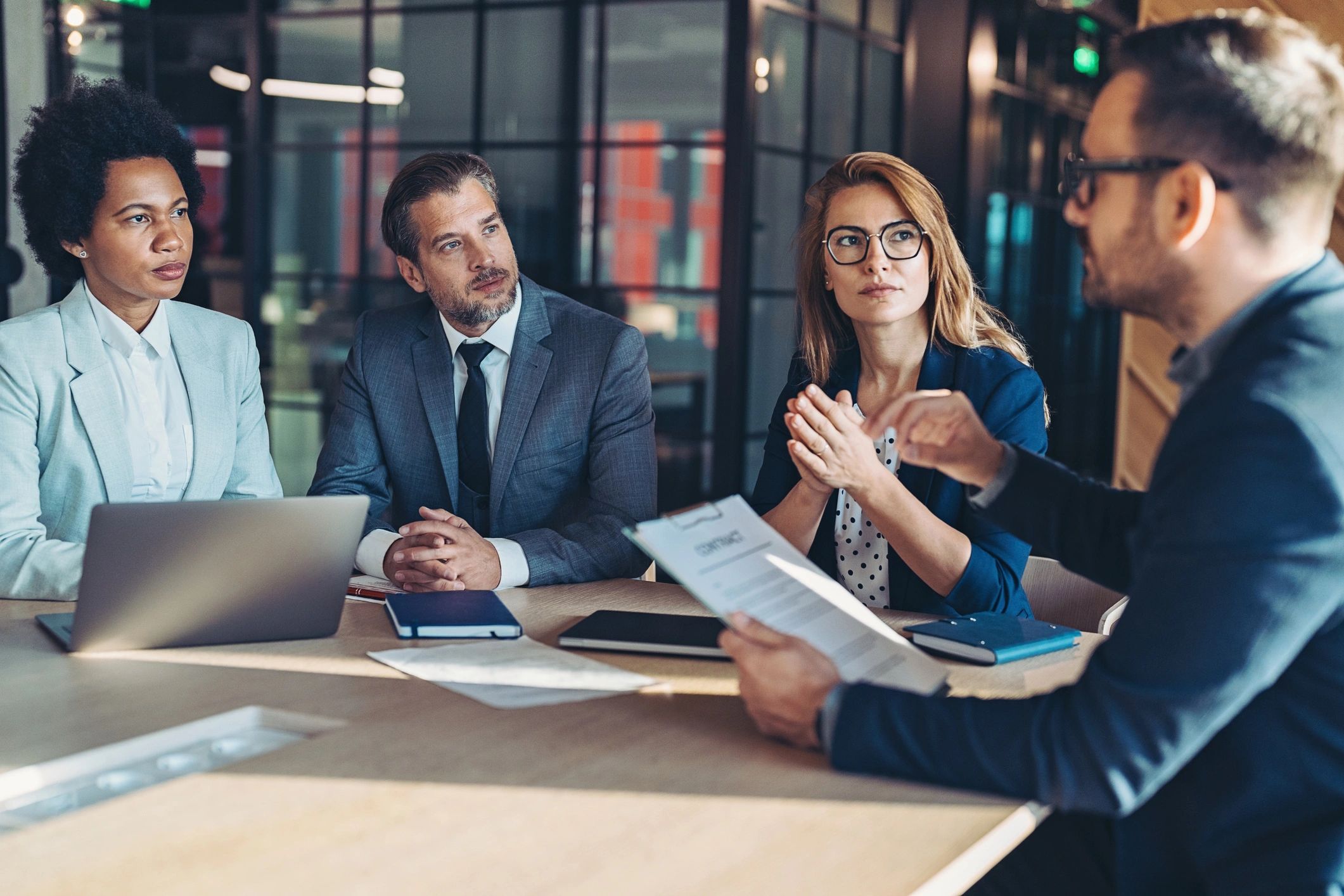 Businessman presenting a concept during a meeting