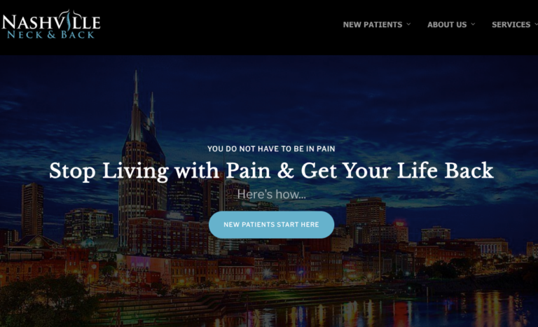 Nashville Neck and Back website preview
