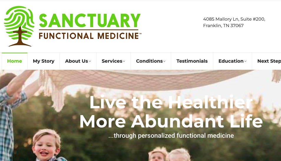 Sanctuary Functional Medicine website preview